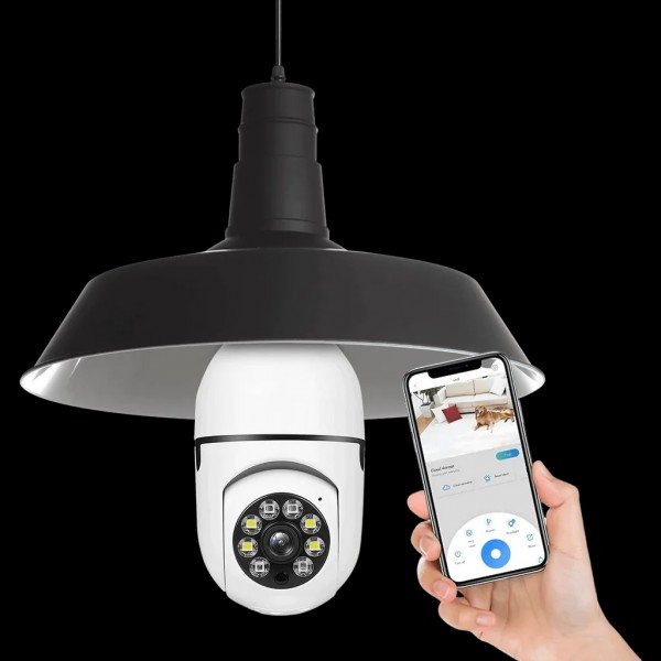 Ampoule caméra WiFi 360° V380 Pro E27 1080p pour maison bureau et magasin au Maroc