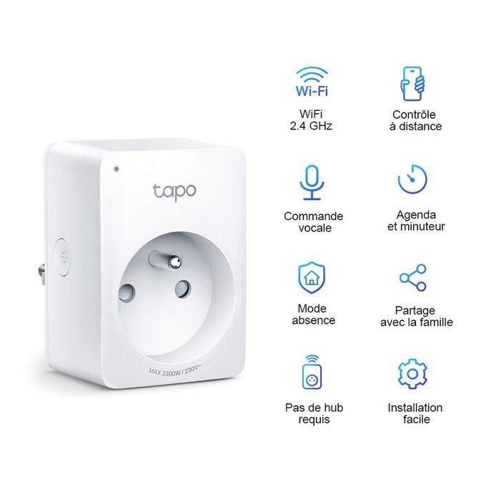 Prise connectée WiFi TP-Link Tapo P100 pour maison intelligente au Maroc